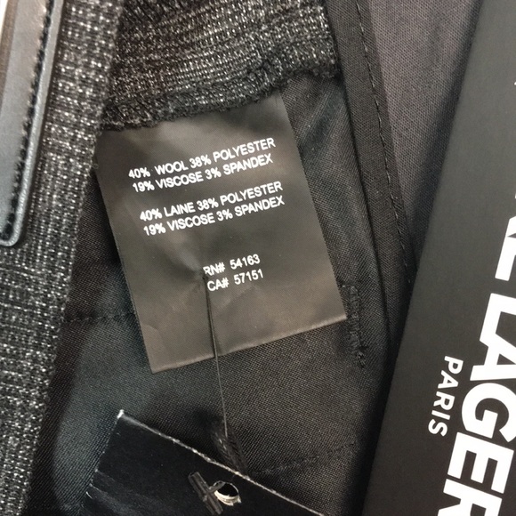 New Karl Lagerfeld Paris Women’s Gray Wool Blend Straight Leg Trousers. Sz 30 - Picture 7 of 11